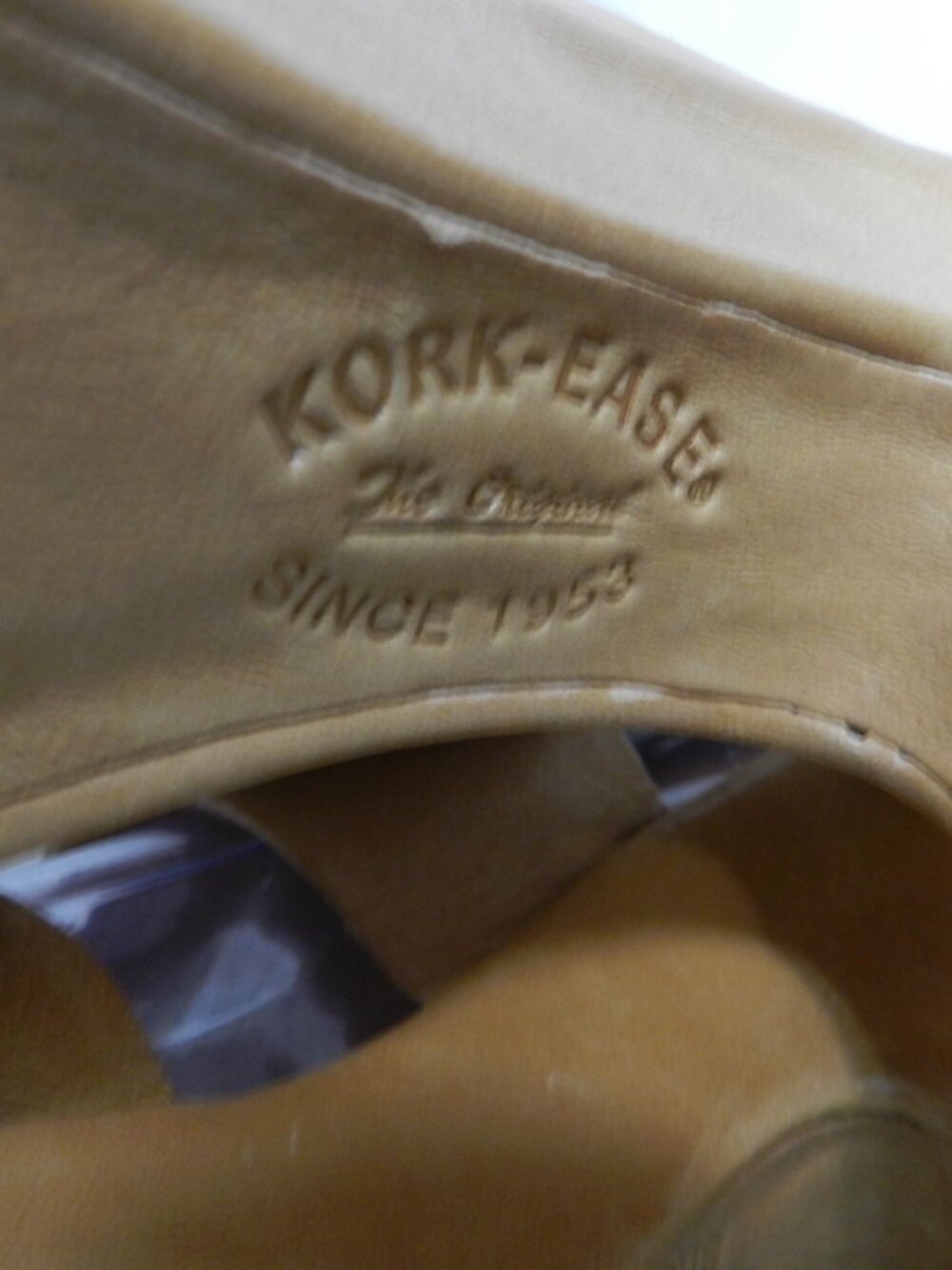Kork Ease Leather back tie lace wedge platform heels sandals taupe Size Sz 10 - Picture 15 of 16